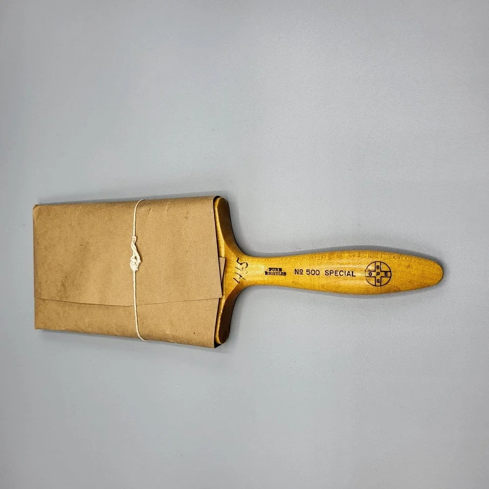 Vtg Patek Brothers Paint Brush No 500 4 Inch Pure Bristles Vulcanized In Rubber